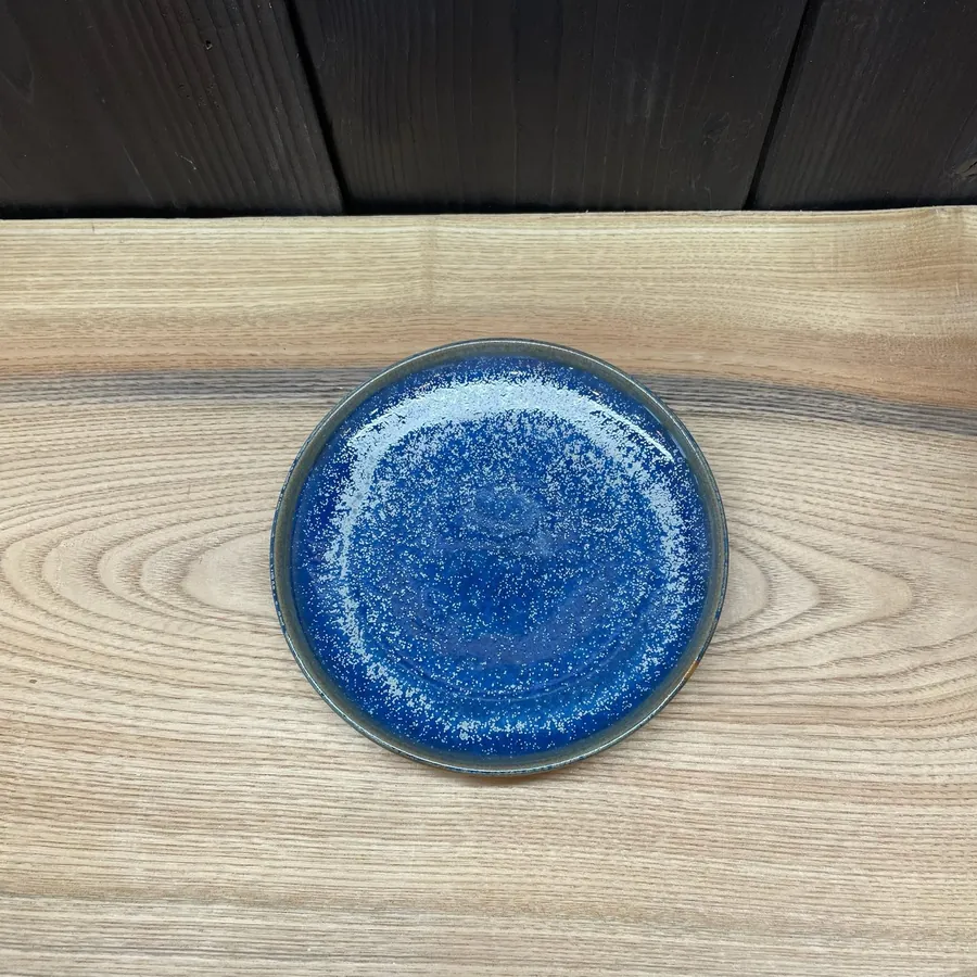 琵琶湖の青釉の小皿